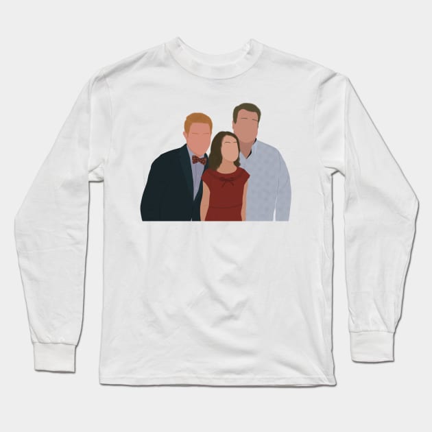 Modern Family Cameron, Mitchell and Lily Photo Funny Face Meme Fan Art Long Sleeve T-Shirt by senaeksi